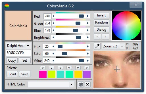 Color Picker with Eyedropper and Screen Magnifier