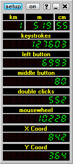 Mousotron Pro keeps track of mouse and keyboard activity