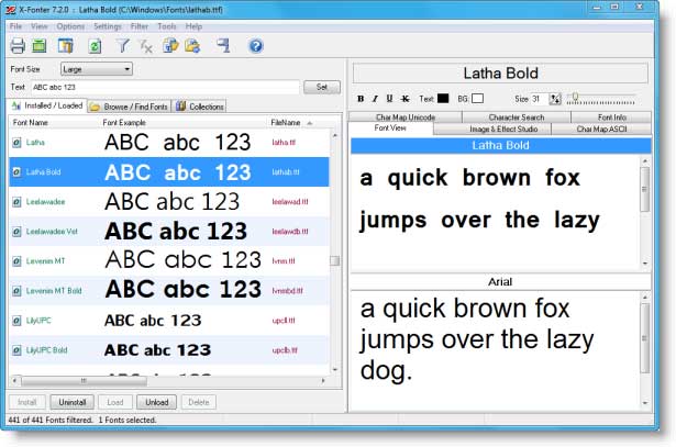 Advanced Font Manager and Font Viewer