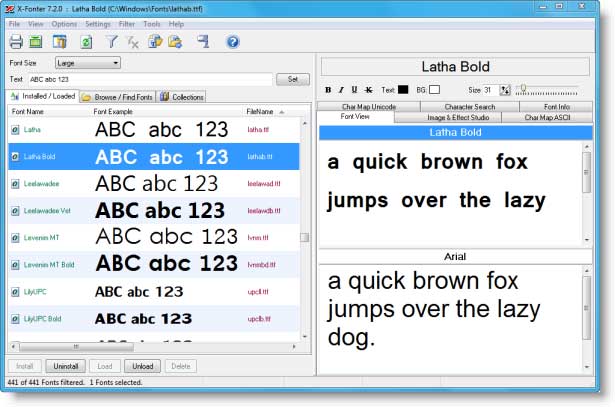 Advanced Font Manager and Font Viewer for Windows