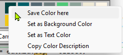 Palette context menu