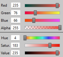 RGB and HSV Sliders
