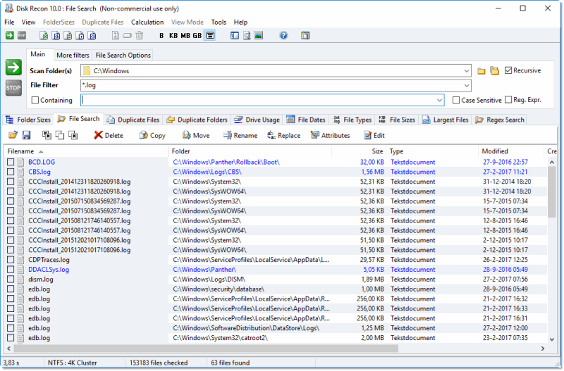 Disk Recon main application window overview