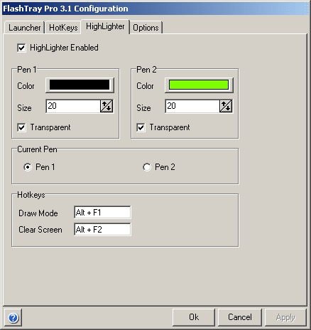 FlashTray Highlighter configuration