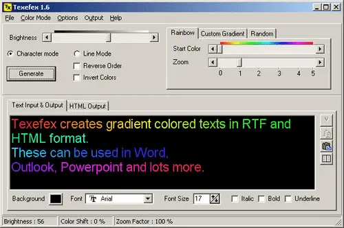 Texefex main interface screenshot