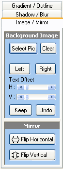 Panel 2: Background Image and Mirroring controls