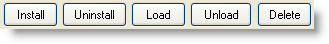 The font list with fonts selected and the Load and Install buttons highlighted at the bottom of the screen