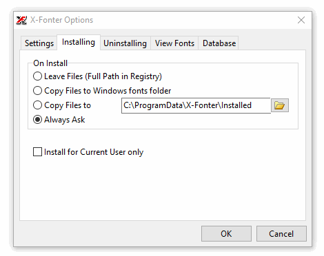 Install options