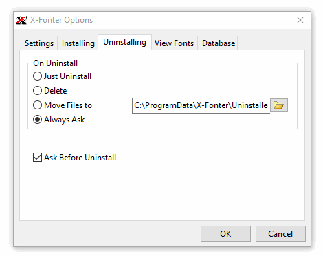 Uninstall options