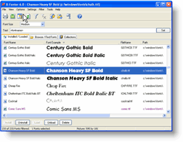 X-Fonter font selection panel hidden example